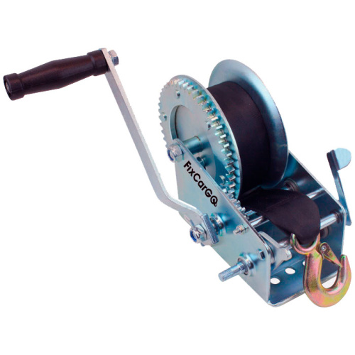 Лебёдка ручная барабанная, 1,3 т. с текстильной лентой 10 м.